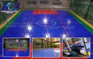 Pembuatan lapangan Olahraga 3 in 1 Futsal Basket Badminton di Kalimalang Duren Sawit Jakarta Timur